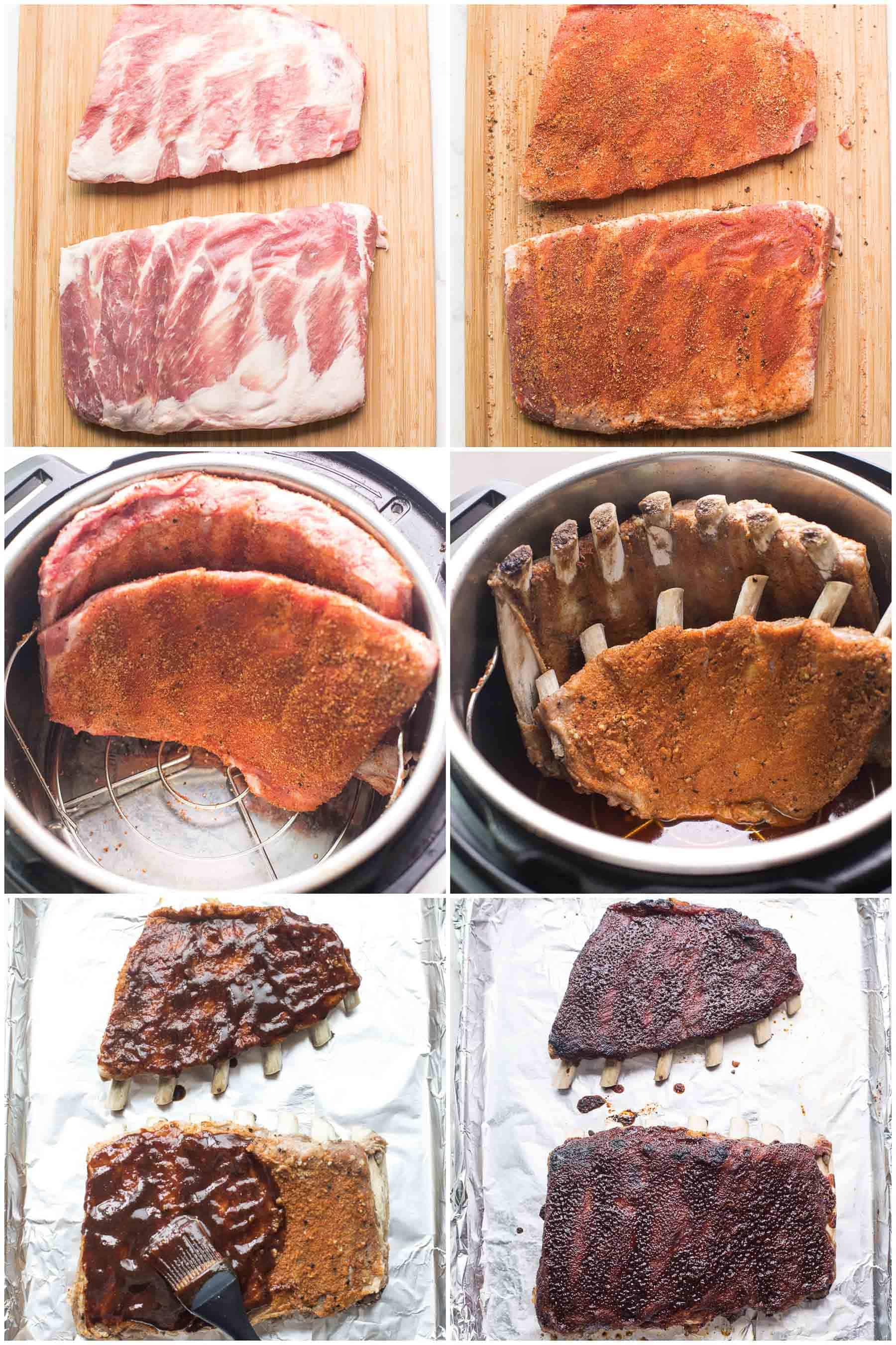 steps of making ribs in the instant pot