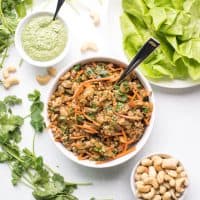 Paleo + Whole30 Thai Chicken Lettuce Wraps