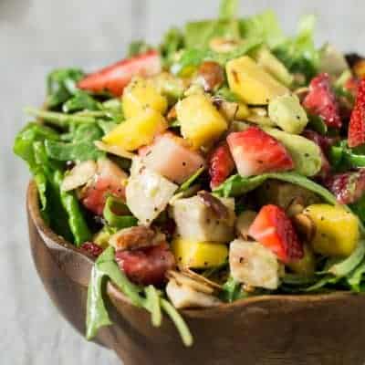 Stawberry Mango Salad with Chicken | tasteslovely.com