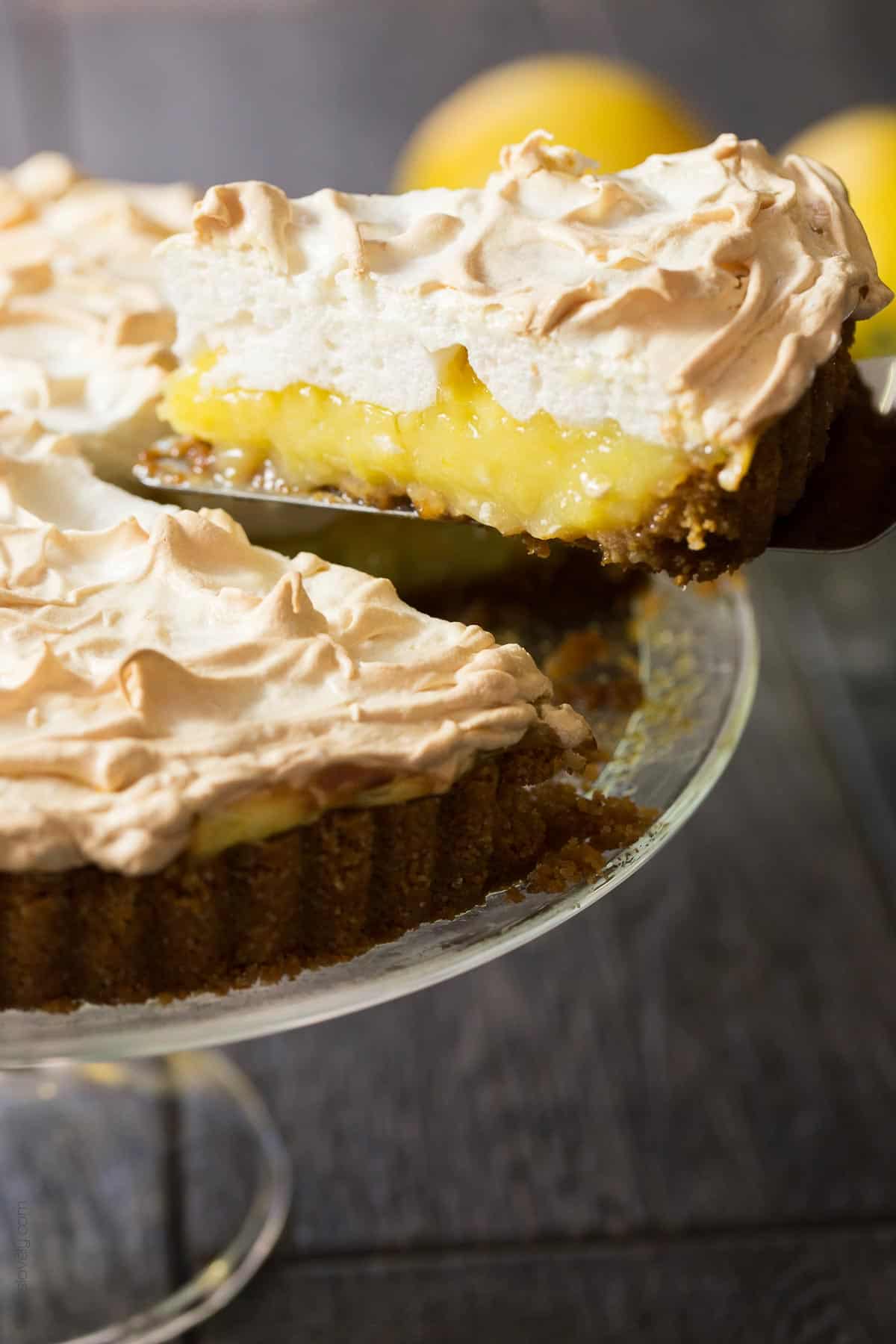 Coconut Oil Lemon Meringue Pie with a graham cracker crust (dairy free)