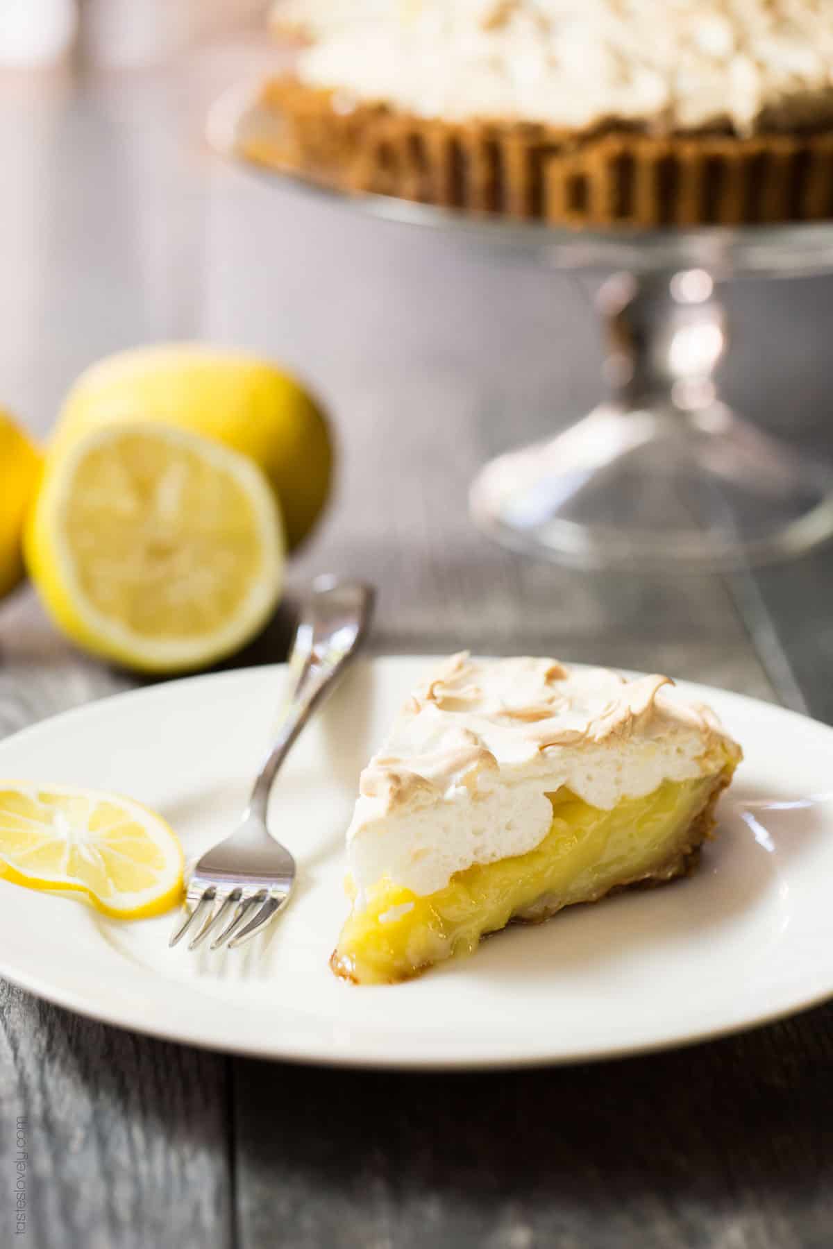 Coconut Oil Lemon Meringue Pie with a graham cracker crust (dairy free)