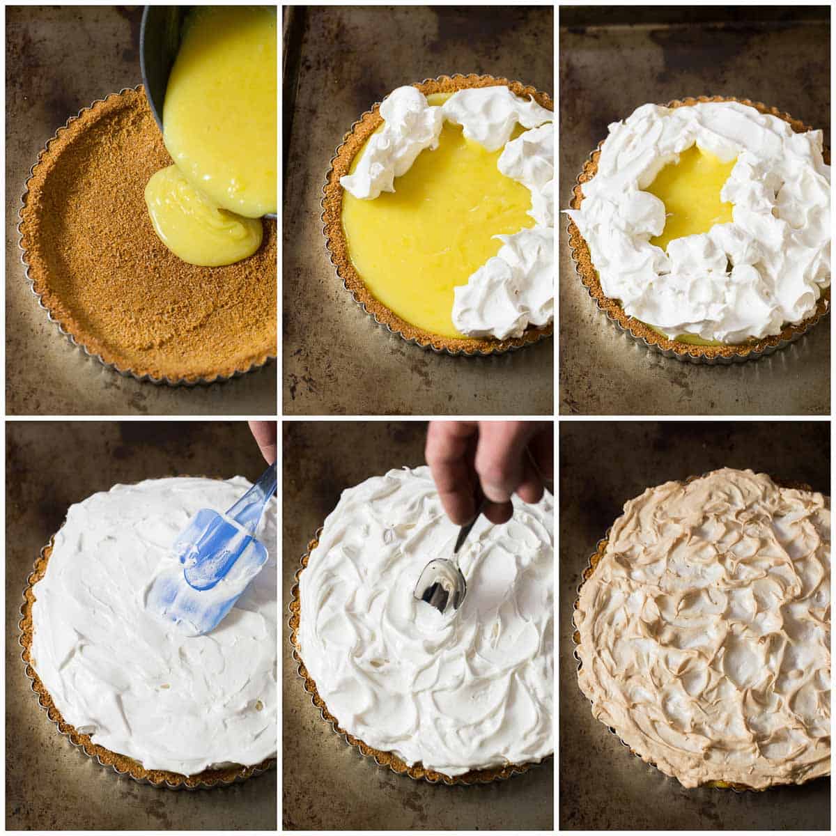 Coconut Oil Lemon Meringue Pie with a graham cracker crust (dairy free)