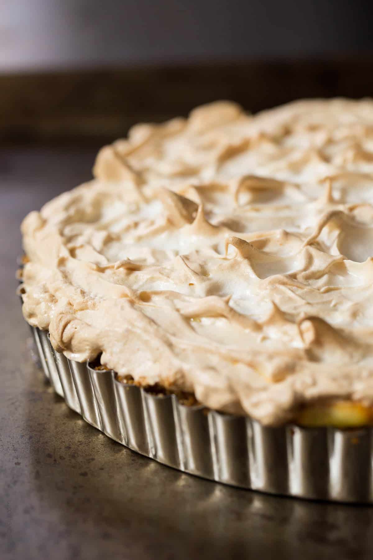 Coconut Oil Lemon Meringue Pie with a graham cracker crust (dairy free)