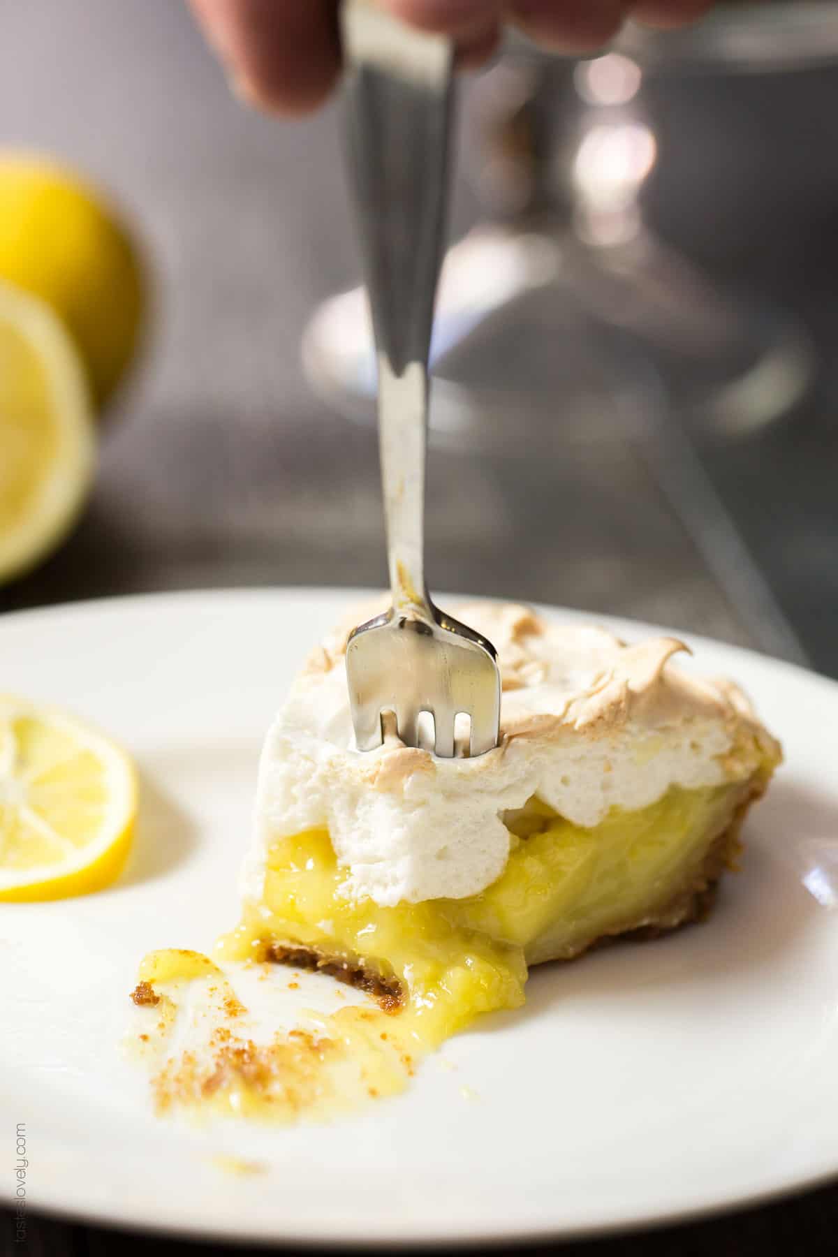 Coconut Oil Lemon Meringue Pie with a graham cracker crust (dairy free)