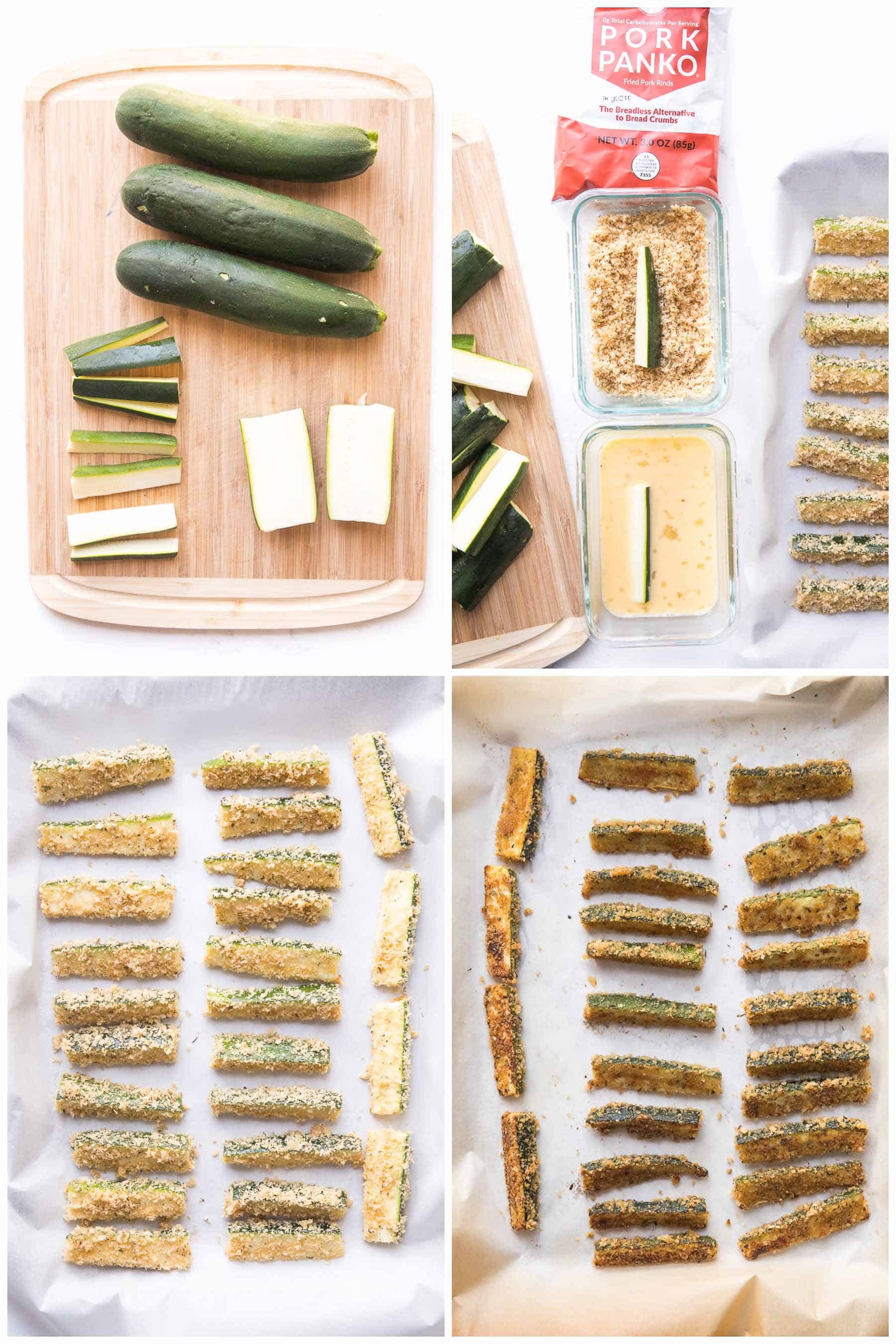 steps to making baked keto zucchini fries