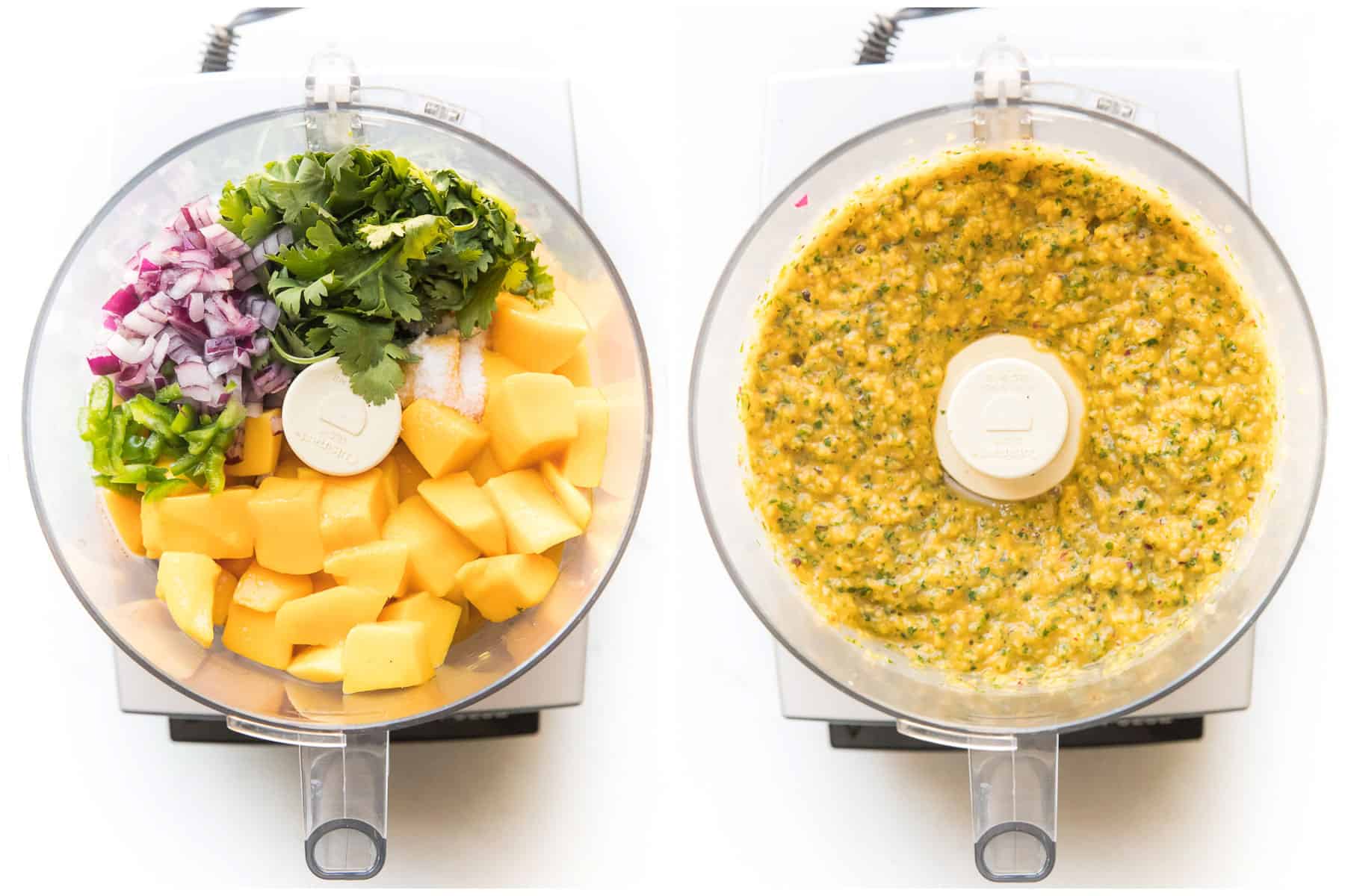 steps to making mango salsa in a food processor