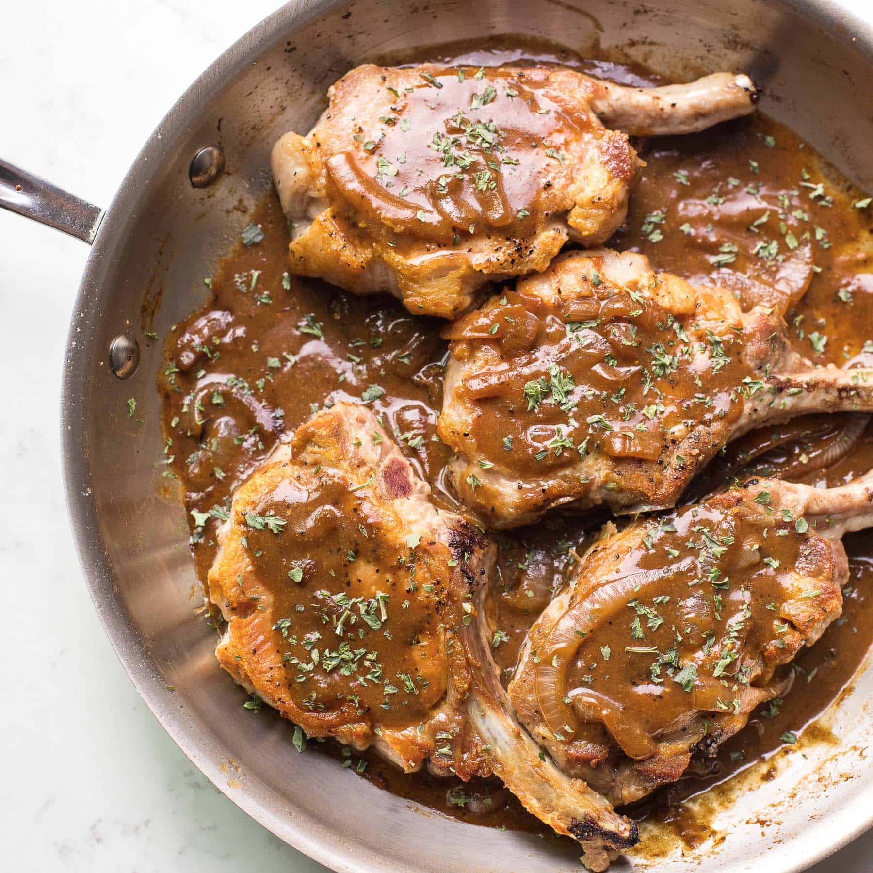 Keto Skillet Pork Chops & Veggies Using Dan-O's No-Sugar Seasoning