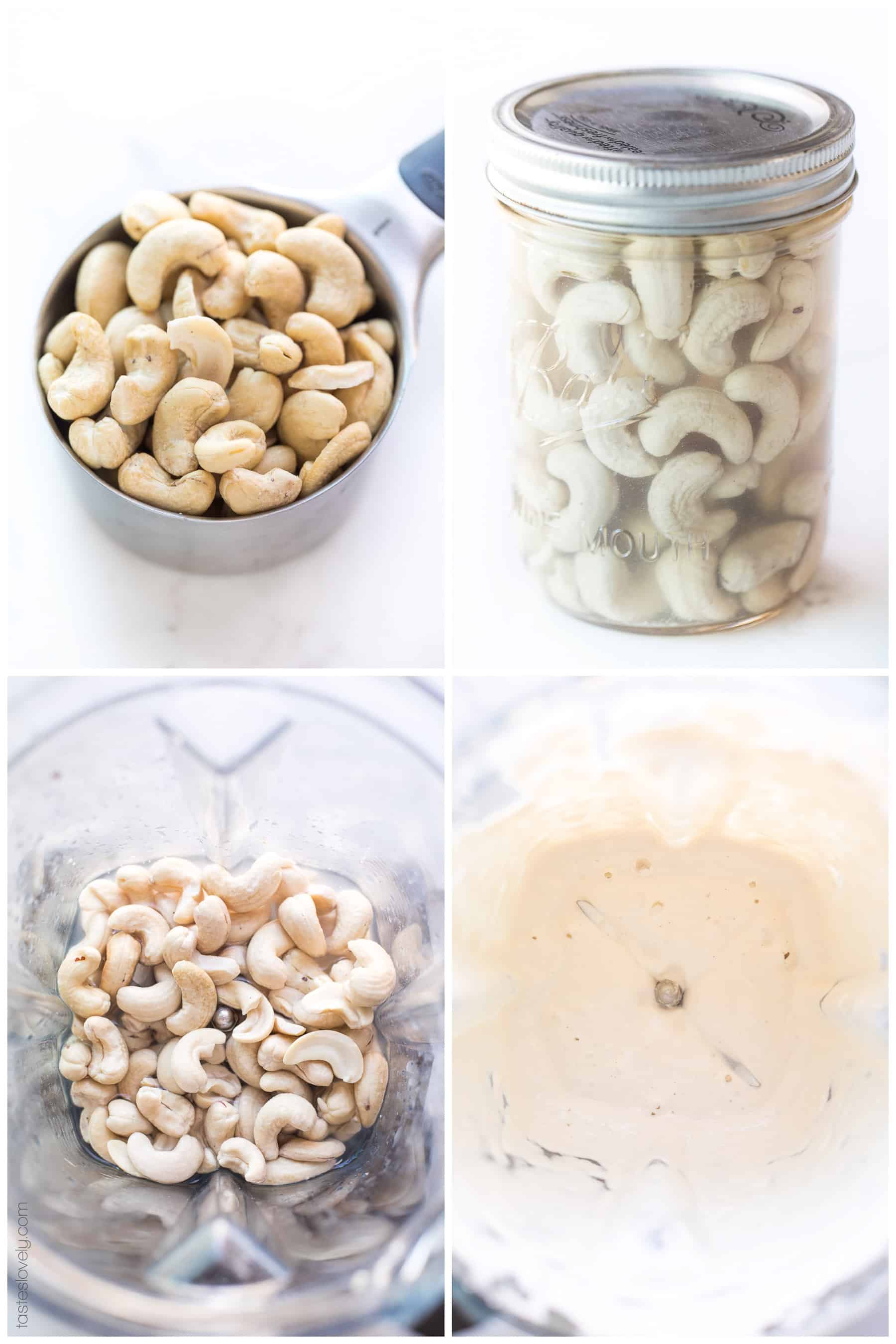 the steps of making cashew cream