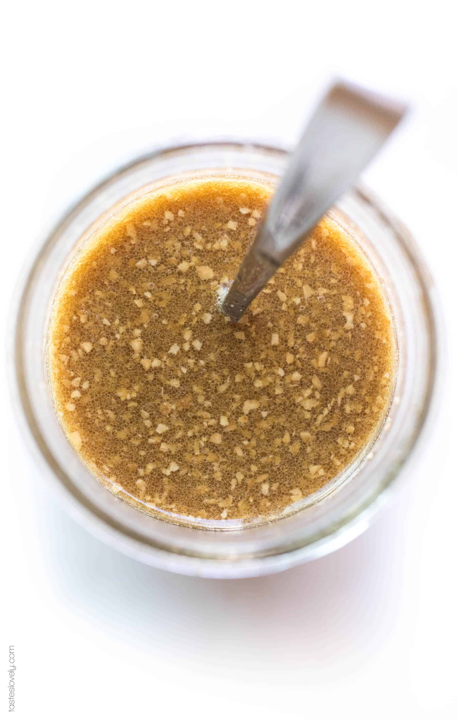 the inside of a mason jar of stir fry sauce