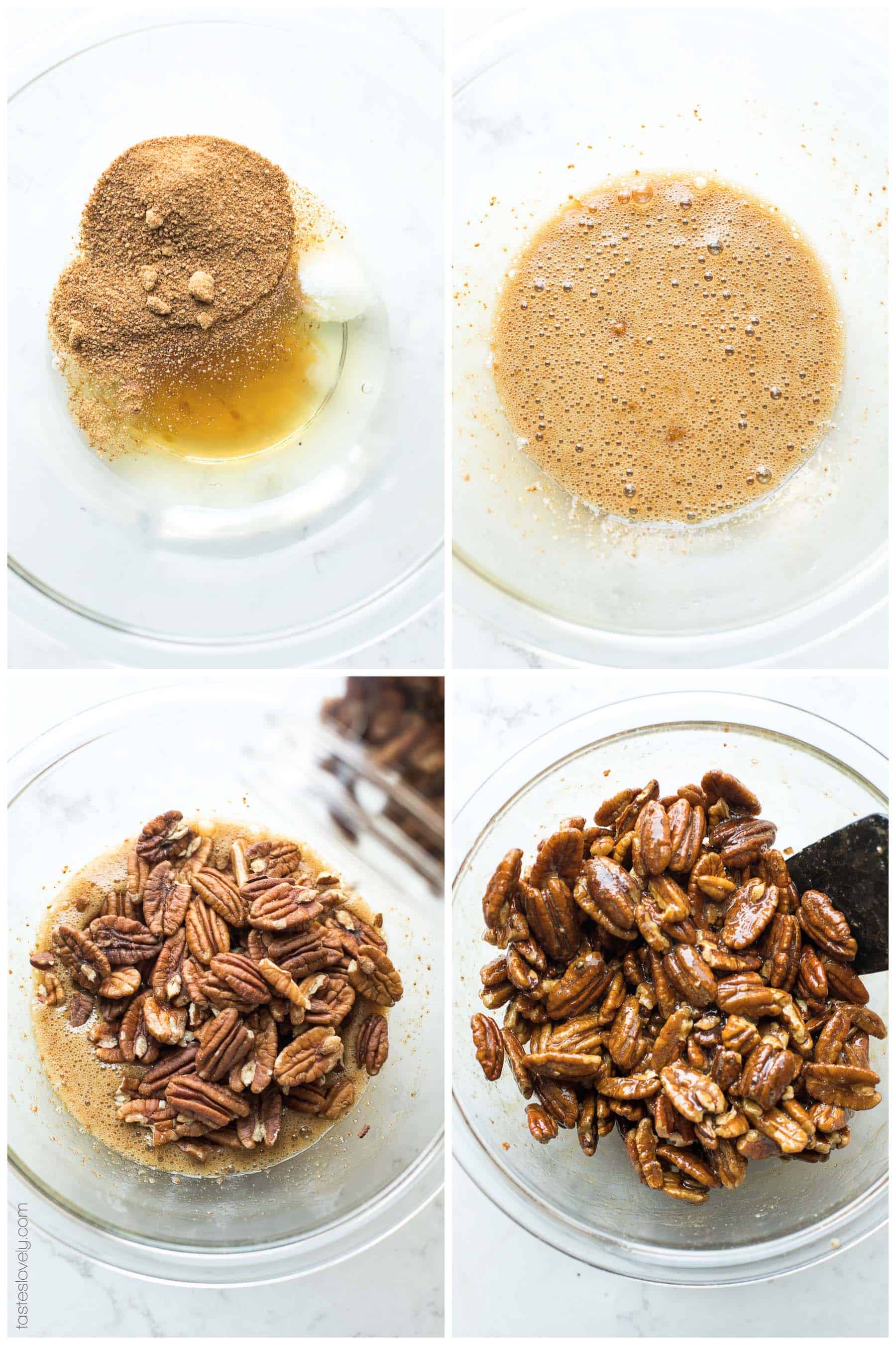 steps of making candied pecans