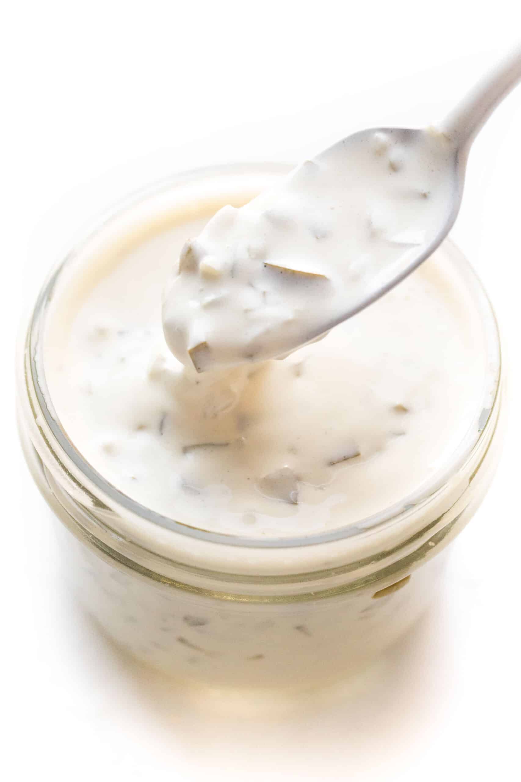 tartar sauce in a mason jar