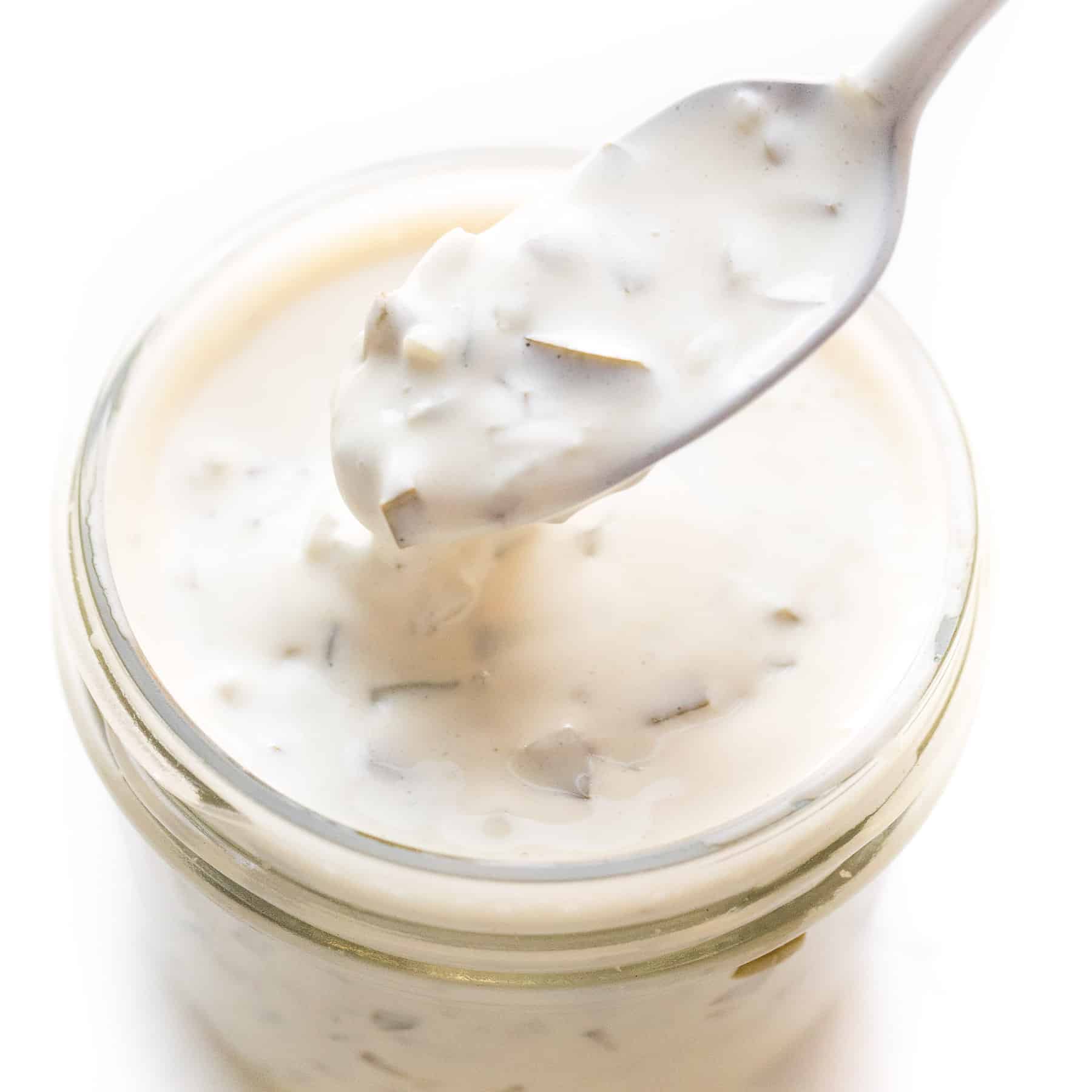 tartar sauce in a mason jar