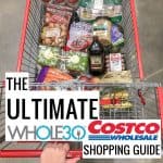Costco grocery cart filled with whole30 approved food items
