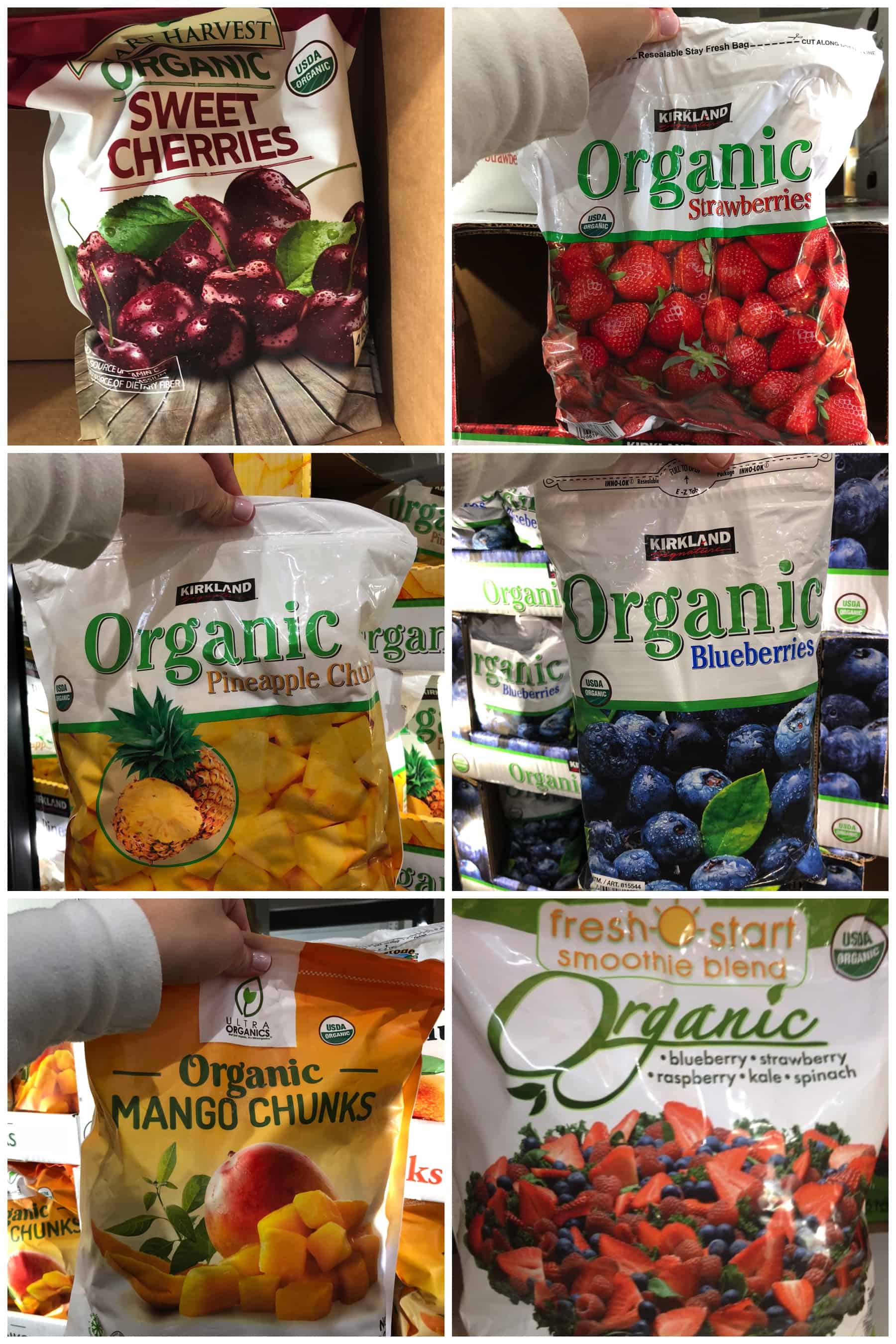 organic frozen fruit found in the freezer section for whole30 shopping list at Costco