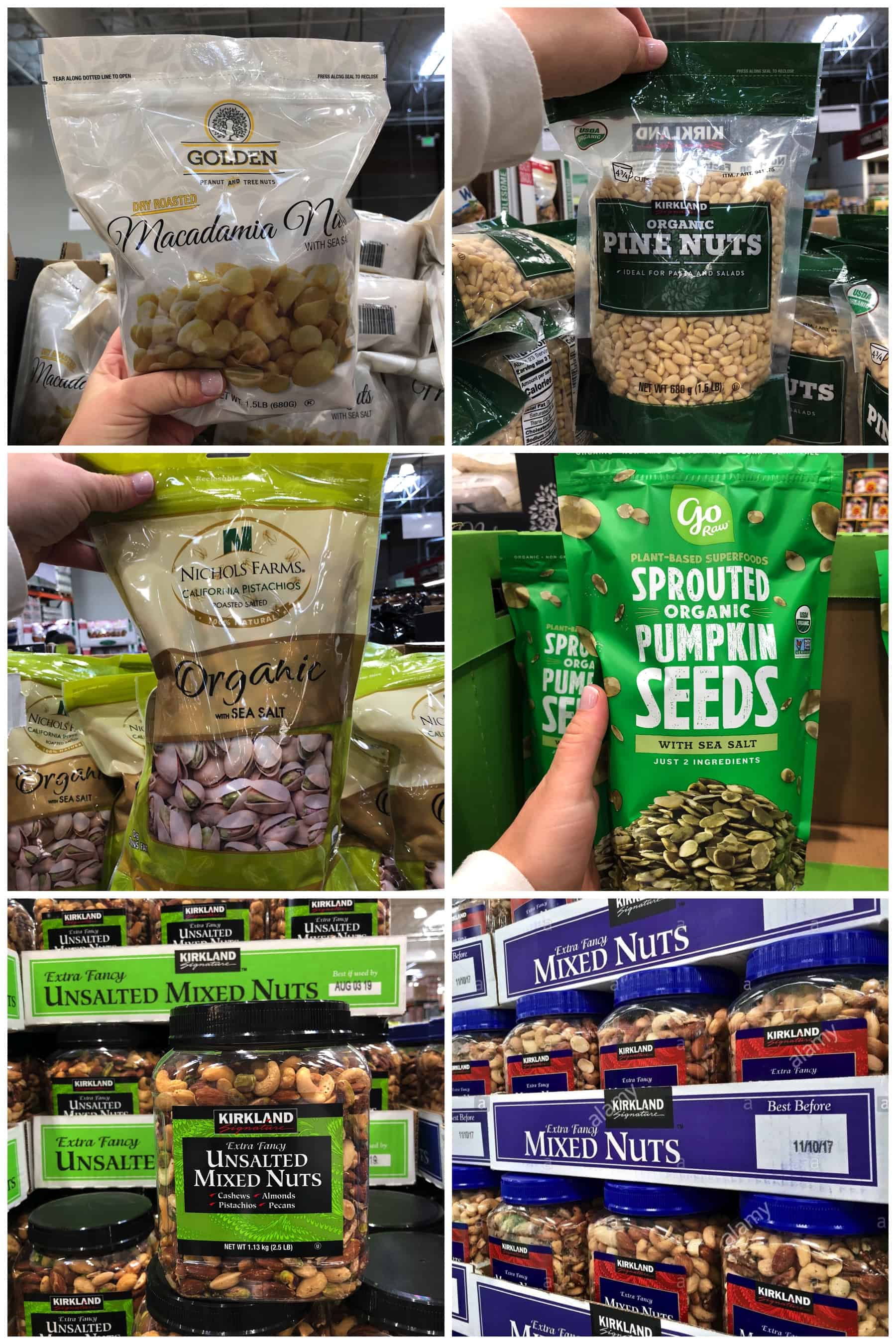 nuts and seeds found at Costco for Whole30 shopping list