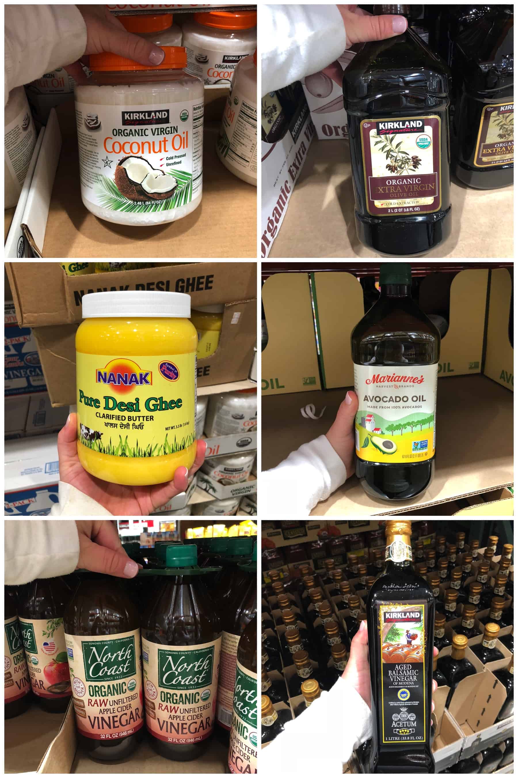 oil, vinegar, and ghee that are whole30 compliant from Costco