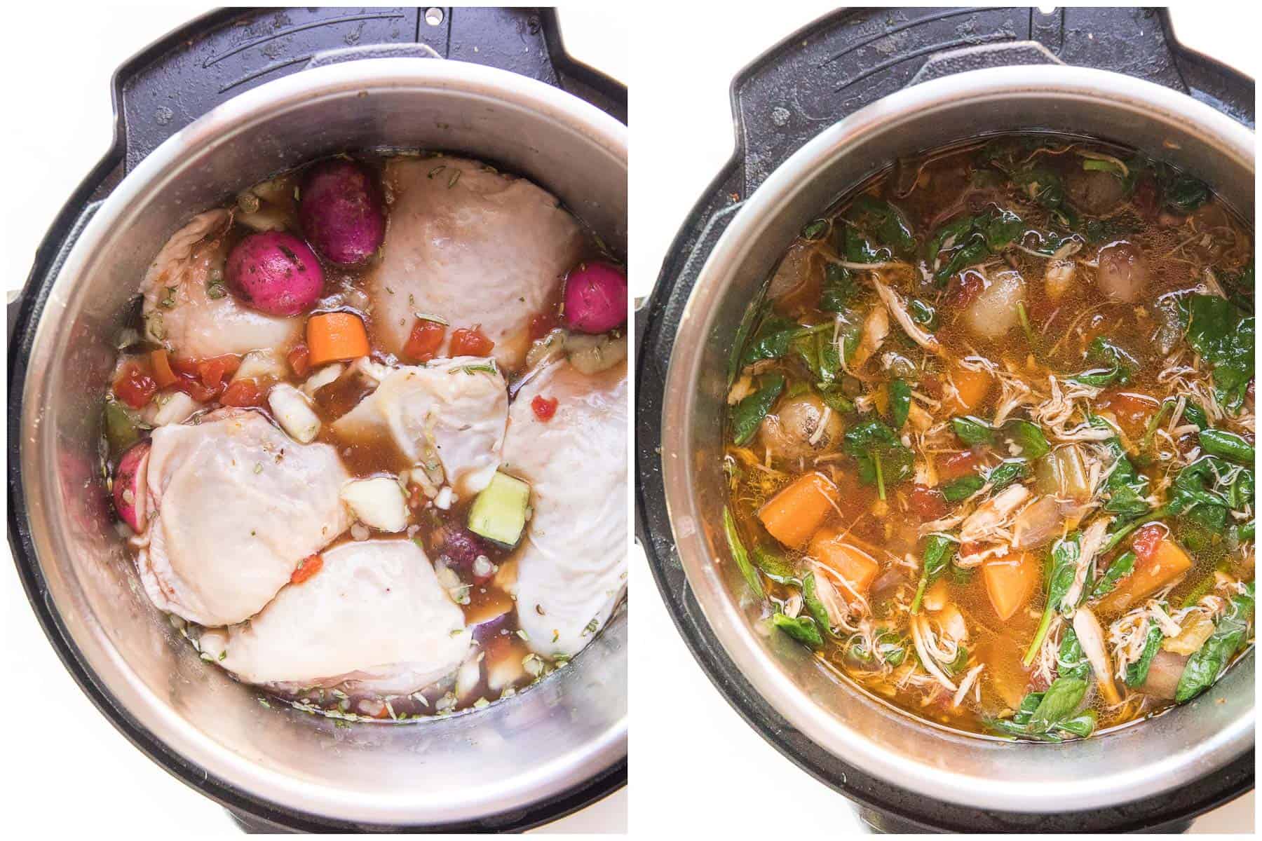 before and after instant pot tuscan chicken soup